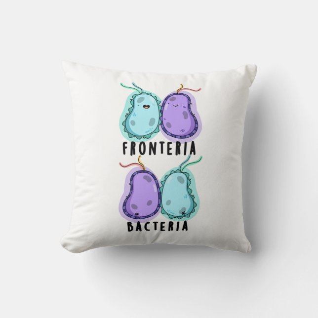 Fronteria Bacteria Funny Biology Pun Kudde (Framsida)