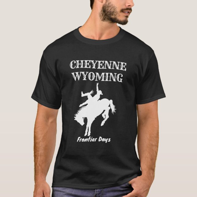 Frontier Days Western Rodeo Cheyenne Wyoming Bronc T Shirt (Framsida)