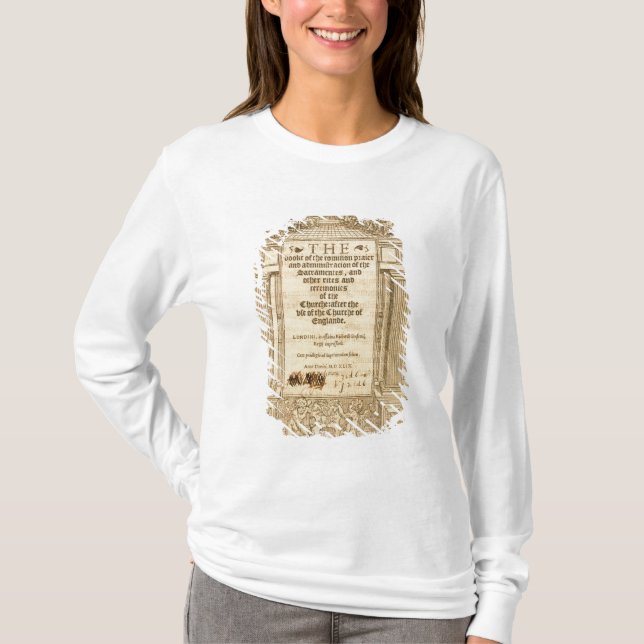 Frontispiece av 'boken av allmänningen Prayer T Shirt (Framsida)
