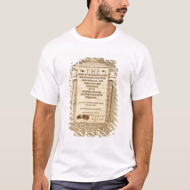 Frontispiece av 'boken av allmänningen Prayer Tee Shirt (Framsida)