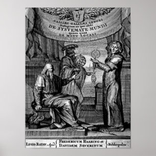 Frontispiece av 'Dialogus De Systemate Mundi' Poster