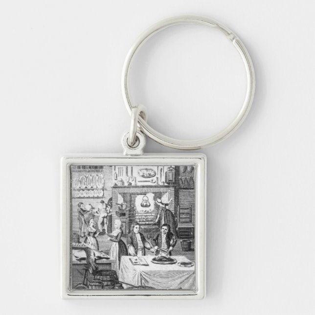 Frontispiece av 'hushållerska Instructor Fyrkantig Silverfärgad Nyckelring (Framsidan)