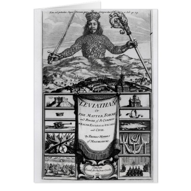 Frontispiece av Thomas Hobbes av Malmesbury Hälsningskort (Framsidan)