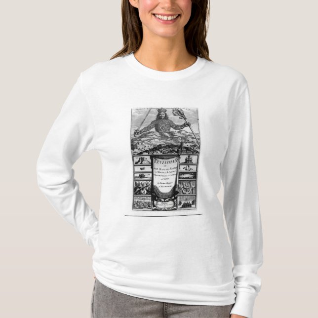Frontispiece av Thomas Hobbes av Malmesbury T-shirt (Framsida)