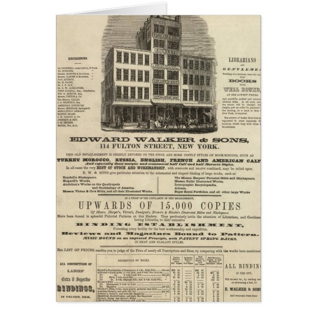 Frontispiece Coltons amerikanska Atlas Hälsningskort (Framsidan)