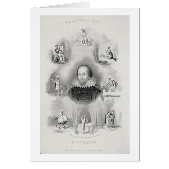 Frontispiece för "historierna", från 'Complen Hälsningskort (Framsidan)