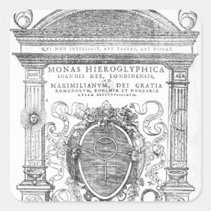 Frontispiece från Monas Hieroglyphica Fyrkantigt Klistermärke
