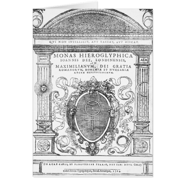 Frontispiece från 'Monas Hieroglyphica Hälsningskort (Framsidan)