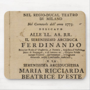Frontispiece från Mozarts 'Lucio Silla Musmatta