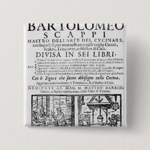 Frontispiece som lagar mat boken av Bartolomeo Knapp