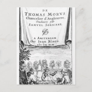 Frontispiece, "Thomas Mors utopi" Vykort