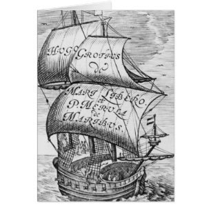 Frontispiece till "De mari libero", vid Hugo Hälsningskort