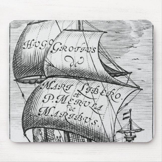 Frontispiece till "De mari libero", vid Hugo Musmatta (Framsidan)