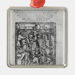 Frontispiece till en italiensk kockbok julgransprydnad metall