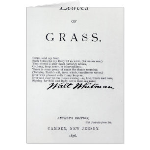 Frontispiece till 'löv av gräs hälsningskort
