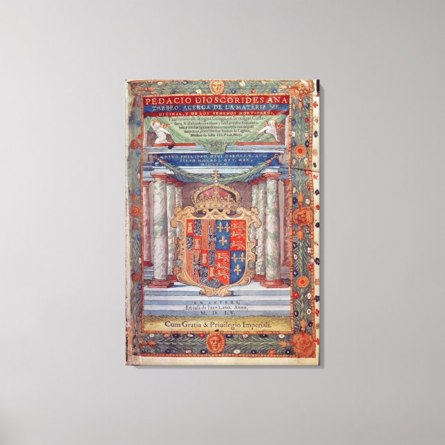 Frontispiece to Dioscorides Canvastryck (Framsida)