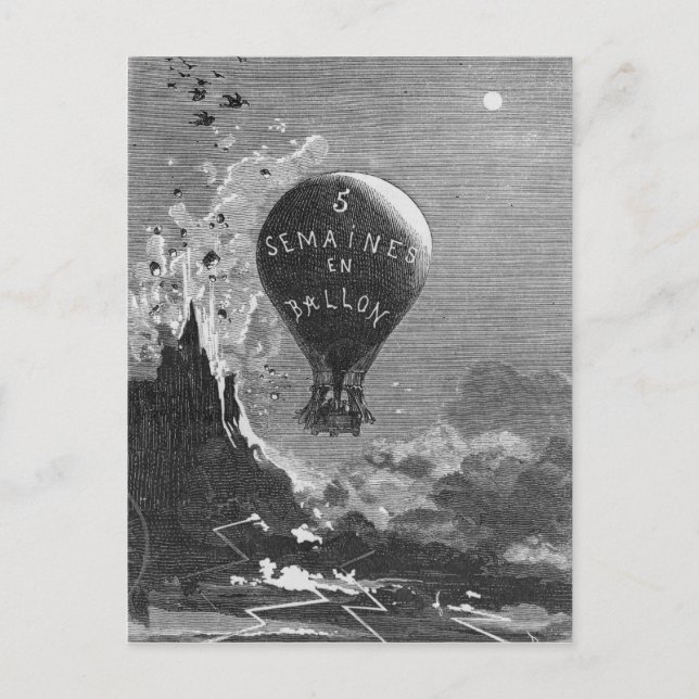 Frontispiece to 'Fem veckor in a Balloon' Vykort (Framsida)