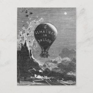 Frontispiece to 'Fem veckor in a Balloon' Vykort