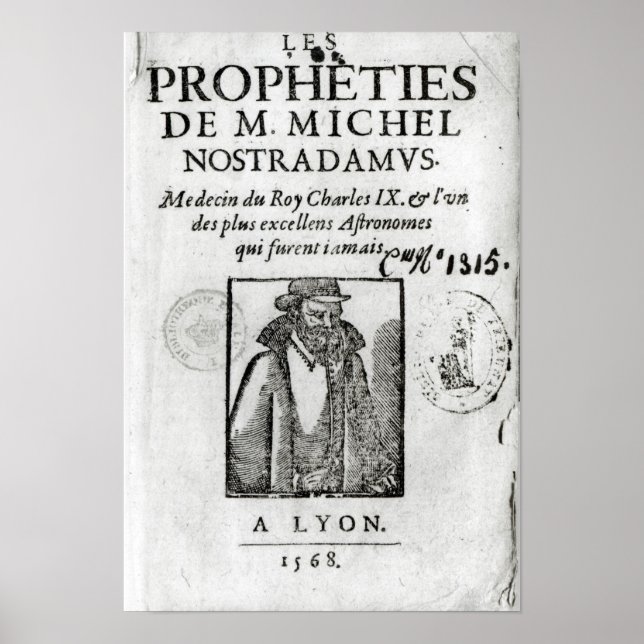 Frontispiece to 'Les Propheties de M. Michel Poster (Framsidan)