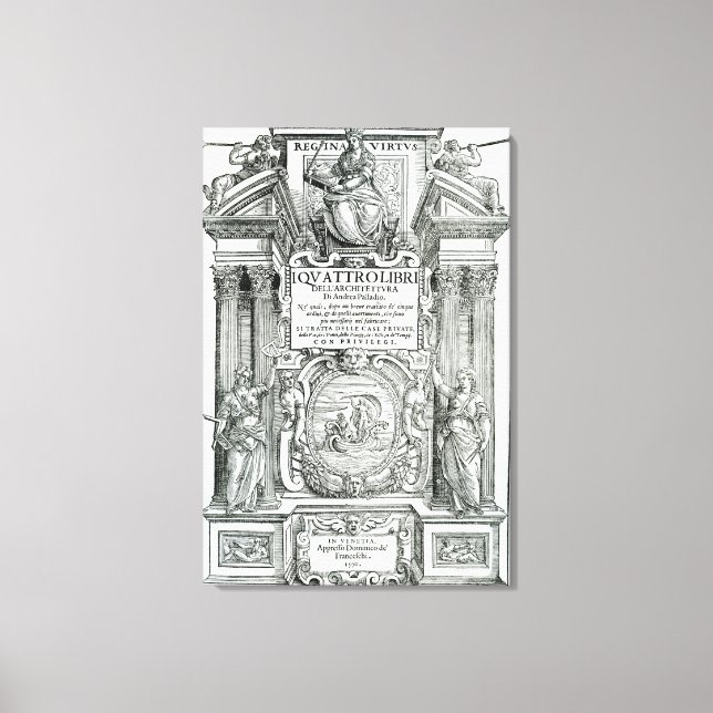 Frontispiece to 'Quattro libri dell'architettura' Canvastryck (Framsida)
