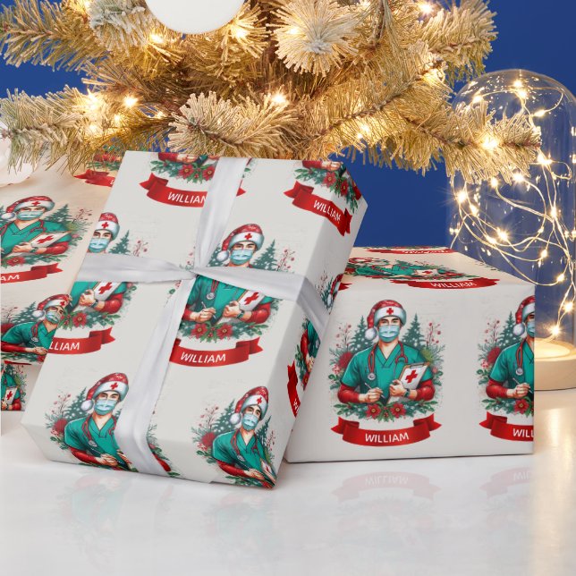 Frontline Holiday Hero Christmas Wrapping Paper Presentpapper (Helgdagar)