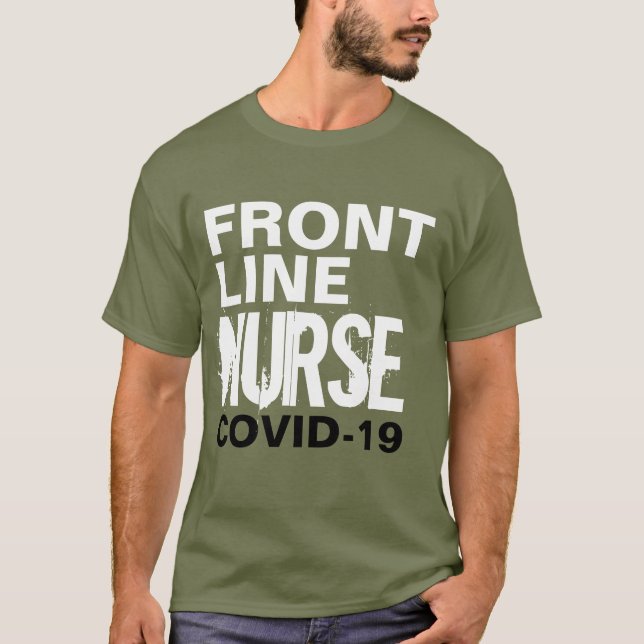 Frontline Nurse Covid 19 Coronavirus Typografi T Shirt (Framsida)