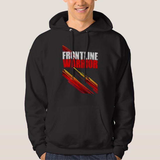Frontline Warrior Snyggt Tee Hoodie (Framsida)