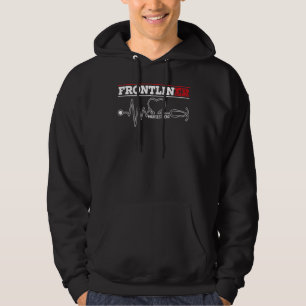 Frontliner Er Nurse Sjukhusets medicinska registre Hoodie