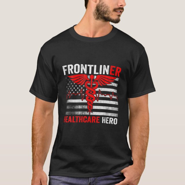 Frontliner Nurse Doktor Frontline Hero T Shirt (Framsida)