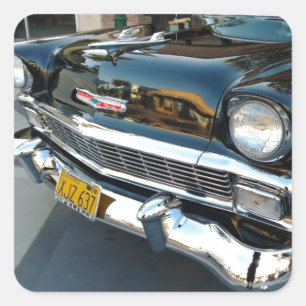 Frontof a Classic 1956 Chevy Bel Luft Hot rod Fyrkantigt Klistermärke