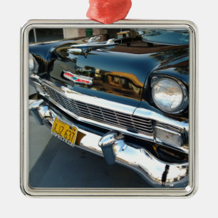Frontof a Classic 1956 Chevy Bel Luft Hot rod Julgransprydnad Metall