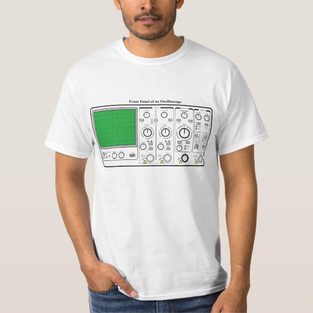 Frontpanel för en Oscilloscope-spänningstester T Shirt (Framsida)
