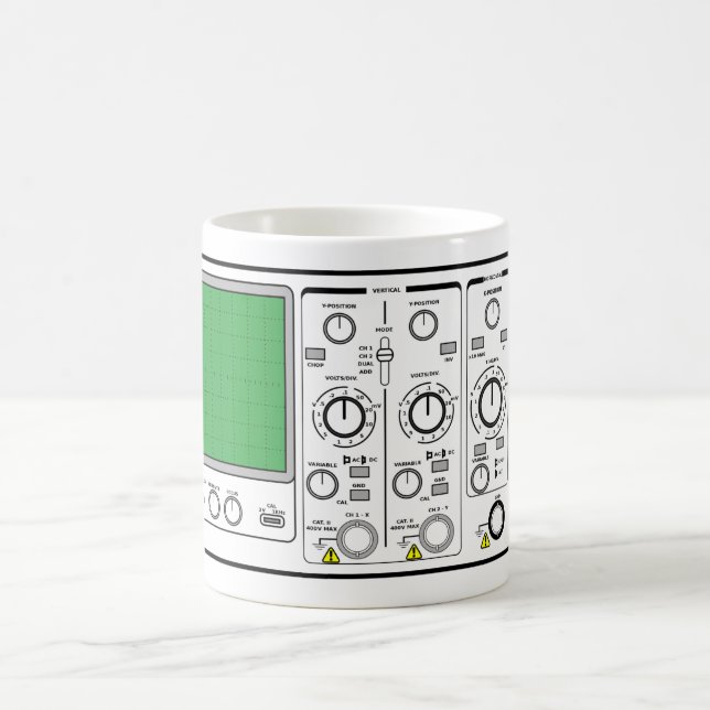 Frontpanelens allmänna soscilloscope-spänningstest kaffemugg (Center)