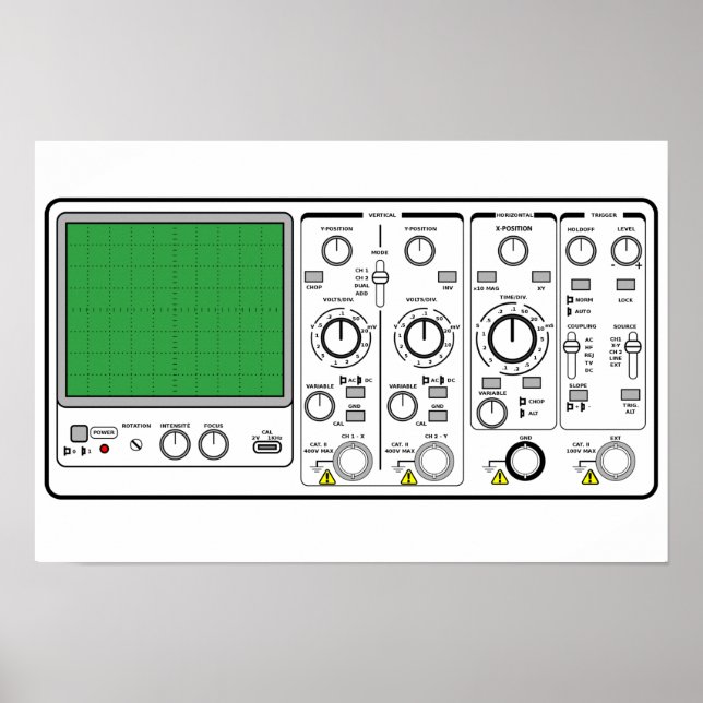 Frontpanelens allmänna soscilloscope-spänningstest poster (Framsidan)