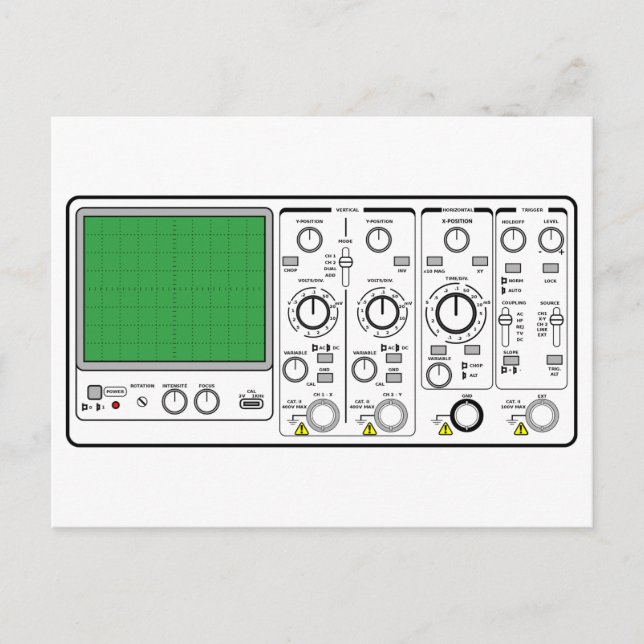 Frontpanelens allmänna soscilloscope-spänningstest vykort (Framsida)