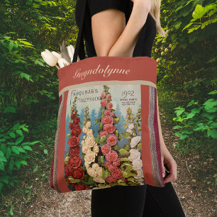 Fröpacket Red 1902 Hollyhocks Vintage Monogram Tygkasse