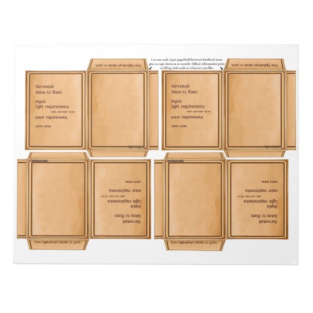 Fröpaket Enkel DIY Notisblock Anteckningsblock (Framsida)