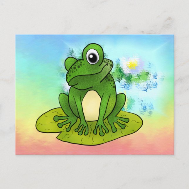 Frosch im Teich Postkarte Vykort (Framsida)