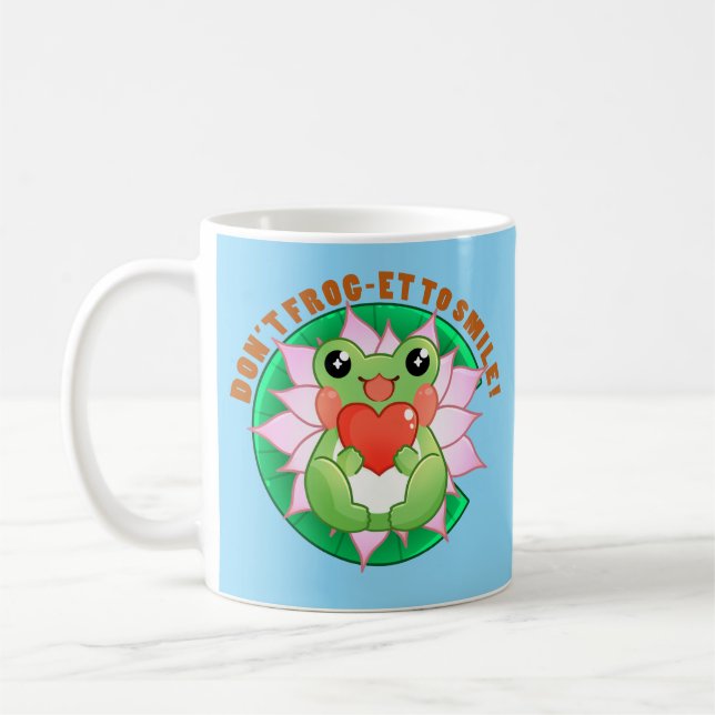 Froschliebe – Niedliche Motivationskunst Kaffemugg (Vänster)