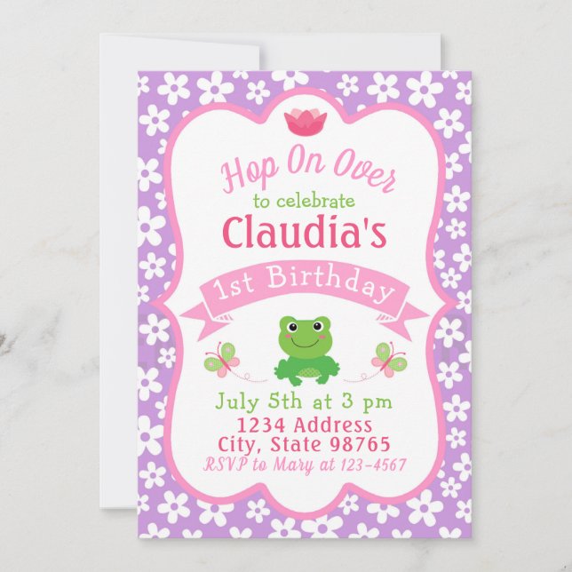 Frossa 1:a födelsedagsinbjudan inbjudningar (Framsida)