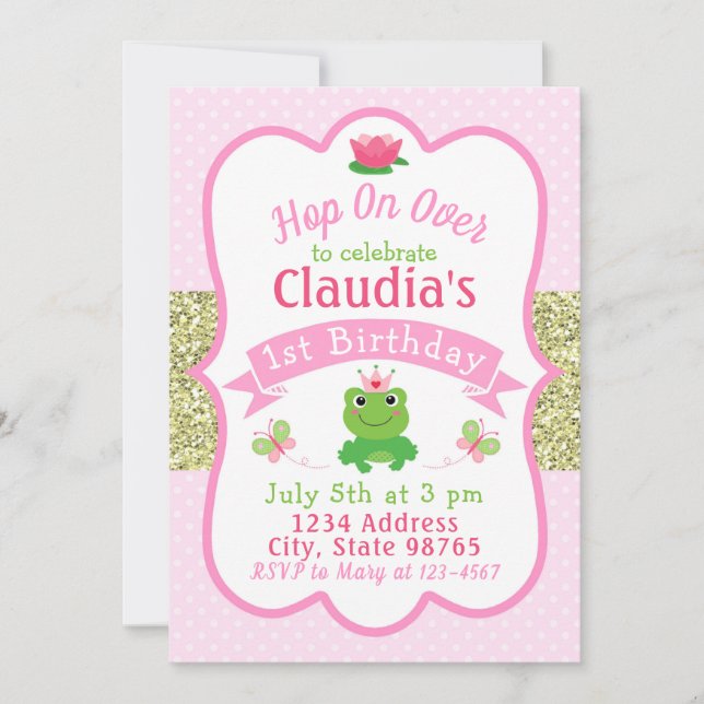 Frossa 1:a födelsedagsinbjudan inbjudningar (Framsida)