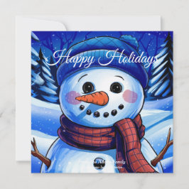 Frossa Snögubbe Flat Helgdag Card Julkort