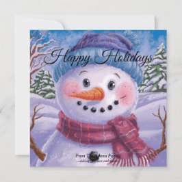 Frossa Snögubbe Flat Helgdag Card Julkort