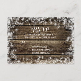 Frost Bita Barn Wood Rustic Winter Wedding OSA Kort