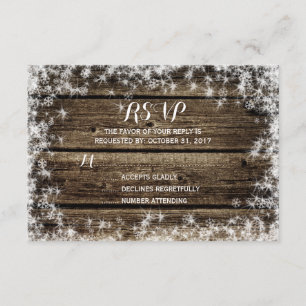 Frost Bita Barn Wood Rustic Winter Wedding OSA Kort