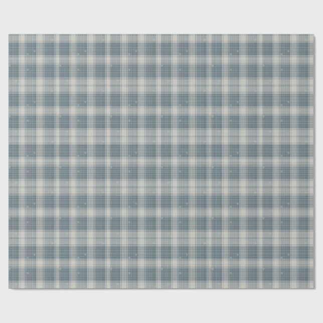 Frost Blå & Crème Snöflinga Rutigt Inpackningspapp Presentpapper (Platt)