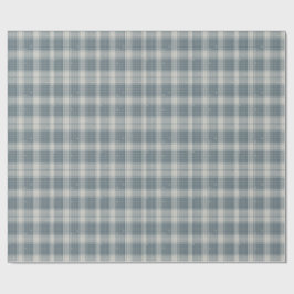 Frost Blue & Cream Snowflake Plaid Wrapping Paper Presentpapper
