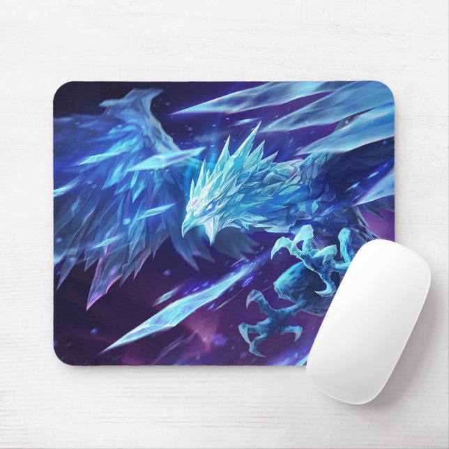 Frost Dragon Gaming Mousepad | Anpassade Musmatta (Med mus)
