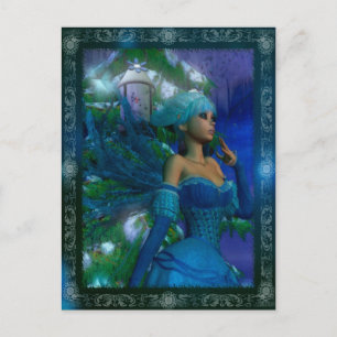 Frost Fae Winter Fantasy Digital Art-vykort Vykort