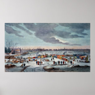 Frost Fair vid Thames nära Temple Poster
